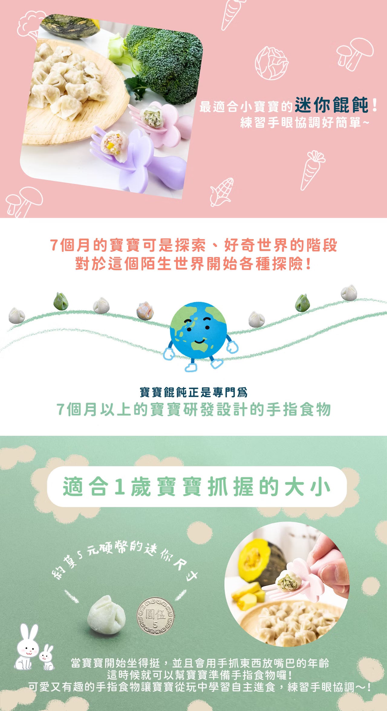 7m+ 寶寶餛飩｜綜合C （花椰菜 / 南瓜）