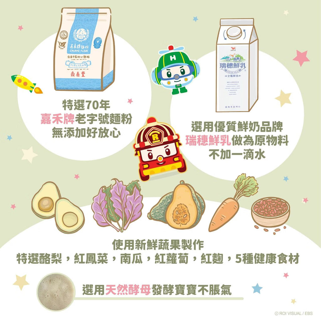 10m+ POLI 糖果鮮奶饅頭｜無糖
