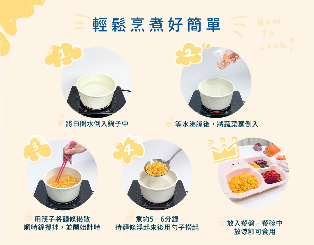 12m+ 寶寶彩色Q麵 ( 無鹽 )