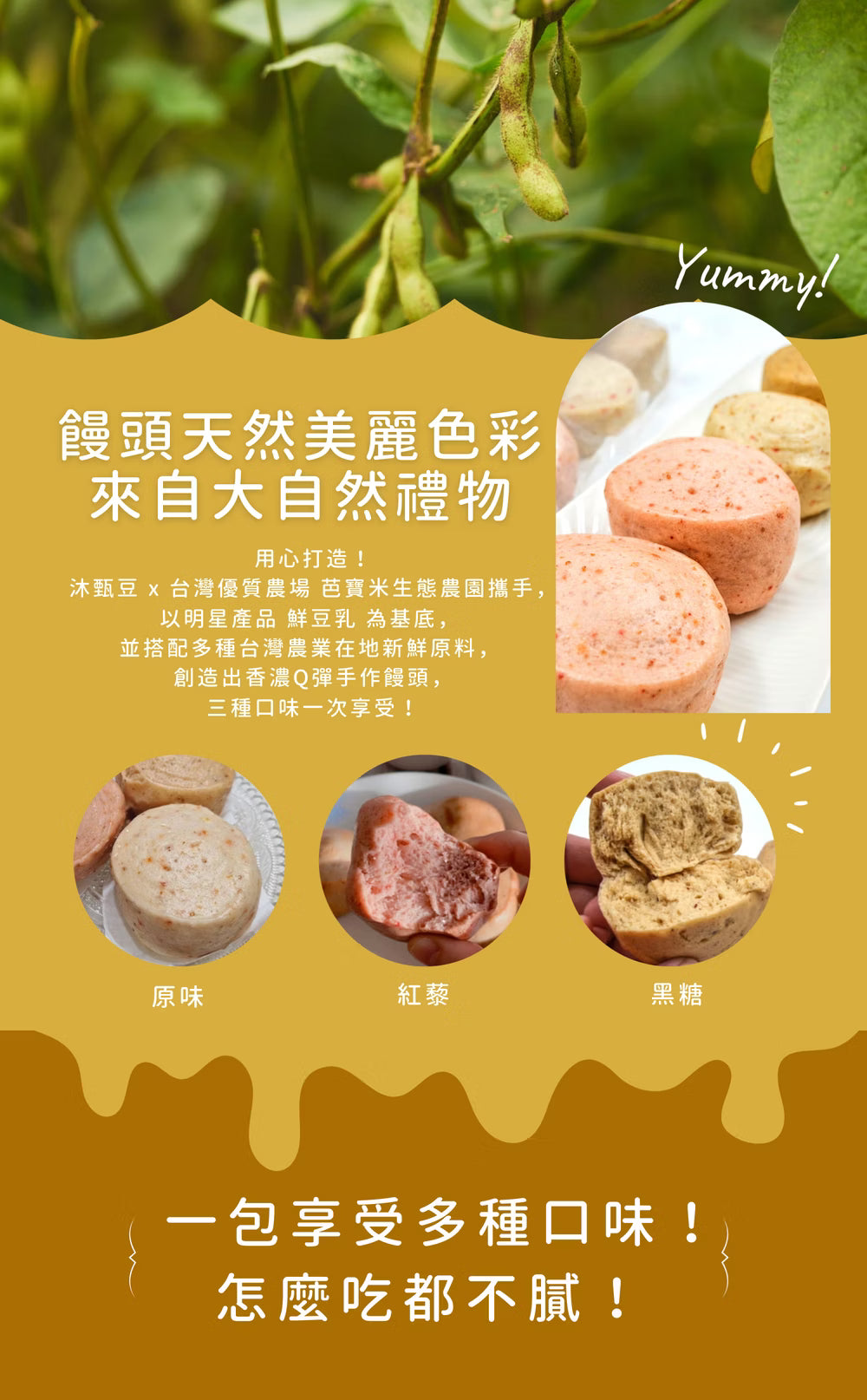 沐甄豆 香濃Q彈豆漿饅頭 | 全素